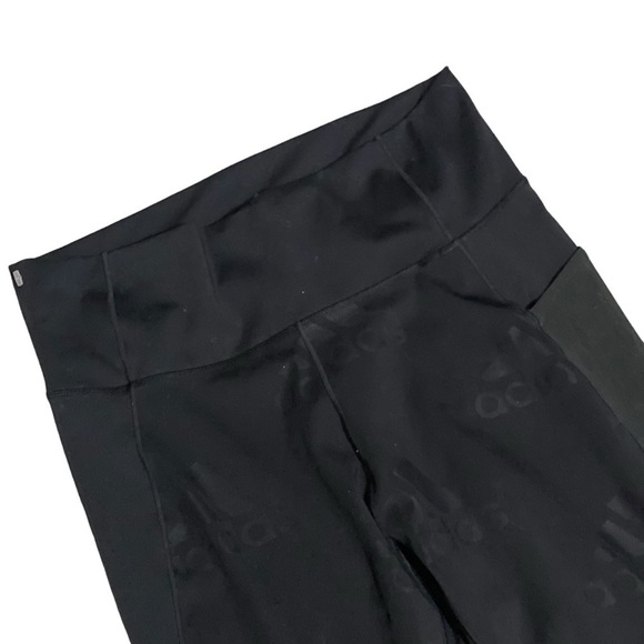 Adidas Women’s Believe This 2.0 Black Signature Printed Leggings Large Dark Goth - Picture 9 of 16